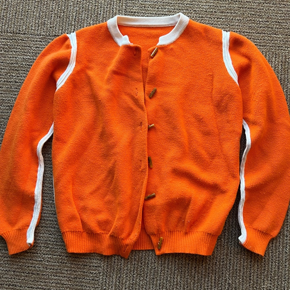Vintage orange cardigan sweater